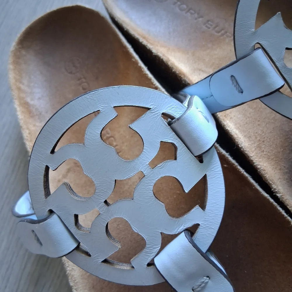 Tory Burch Miller Cloud Sandal In Crisp Blue/Natural 9US